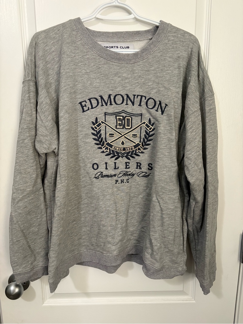 Sports Club Atelier Edmonton Oilers Grey Crewneck XL